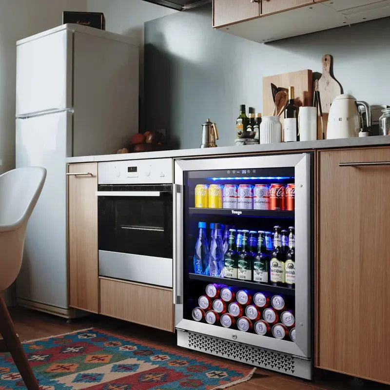 Yeego 24'' 180 Can Built-In Beverage Refrigerator Beer Fridge Drink Cooler | Fridge.com