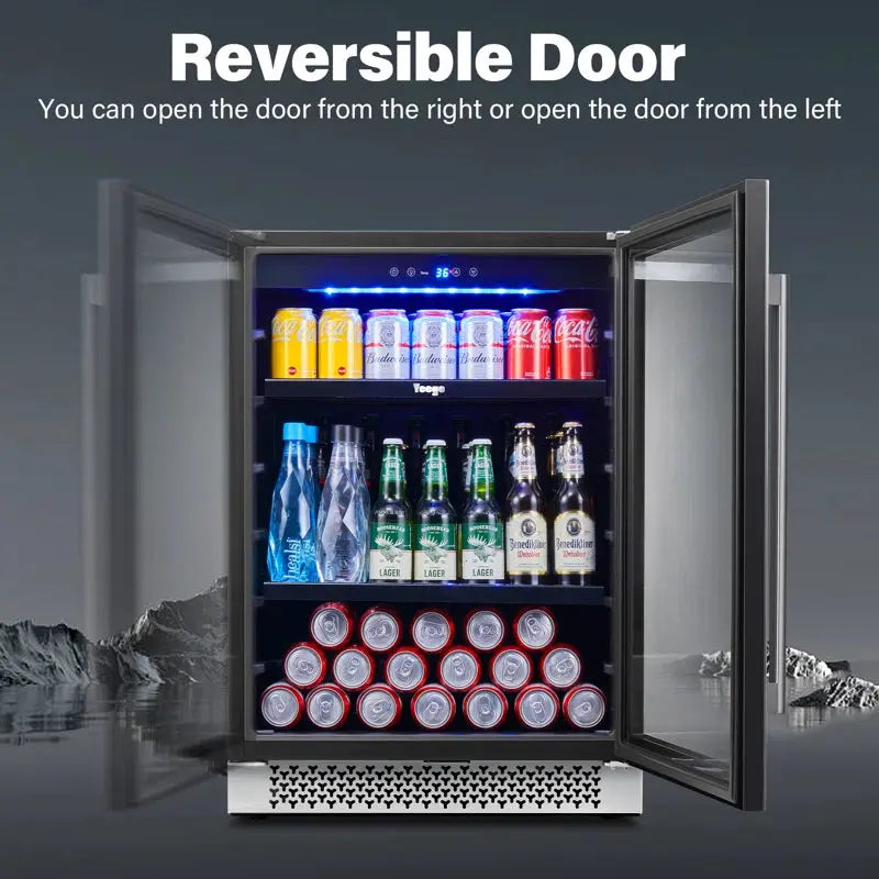 Yeego 24'' 180 Can Built-In Beverage Refrigerator Beer Fridge Drink Cooler | Fridge.com