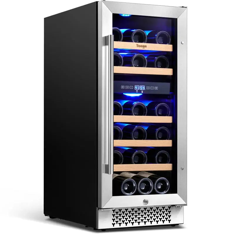 Yeego 28 Bottles 15" Dual Zone Wine Cooler under Counter Compressor Wine Refrigerator | Fridge.com