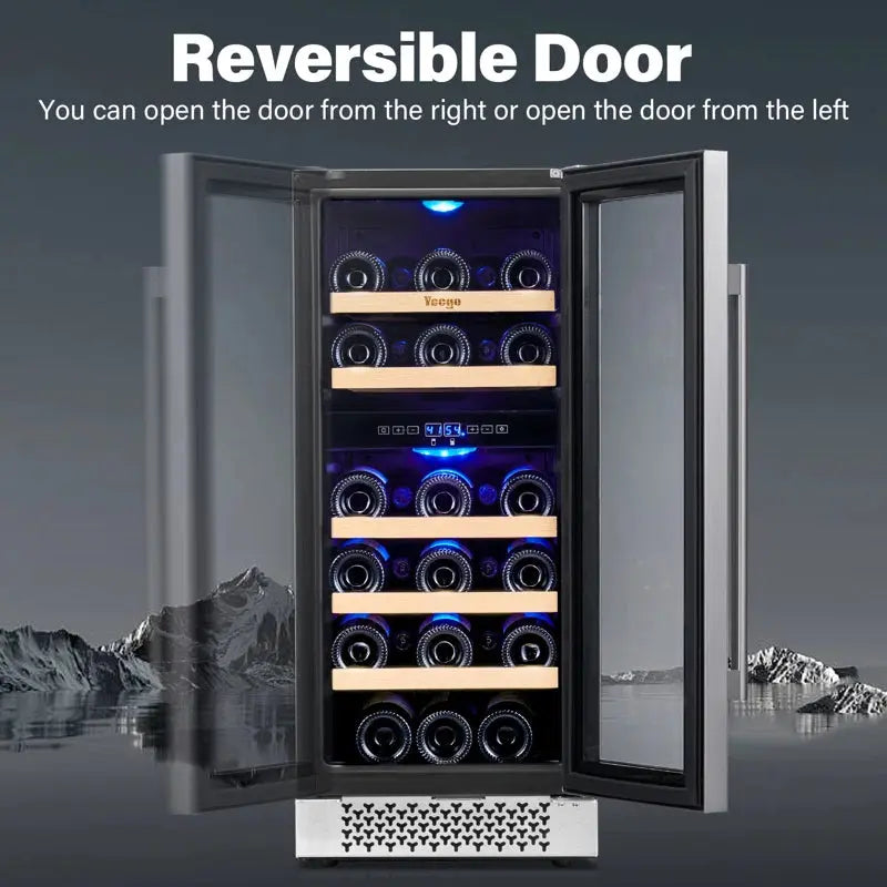 Yeego 28 Bottles 15" Dual Zone Wine Cooler under Counter Compressor Wine Refrigerator | Fridge.com