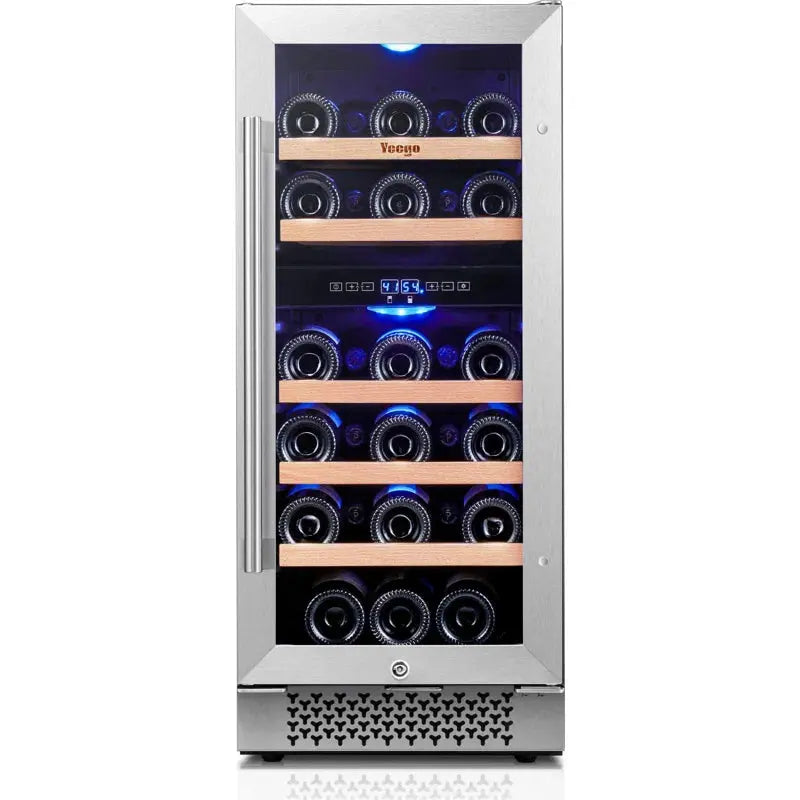 Yeego 28 Bottles 15" Dual Zone Wine Cooler under Counter Compressor Wine Refrigerator Mini Fridge | Fridge.com