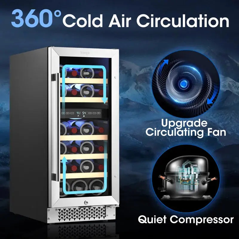 Yeego 28 Bottles 15" Dual Zone Wine Cooler under Counter Compressor Wine Refrigerator Mini Fridge | Fridge.com