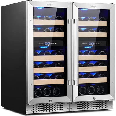 Yeego 29.6'' 56 Bottle Dual Zone Wine Refrigerator | Fridge.com