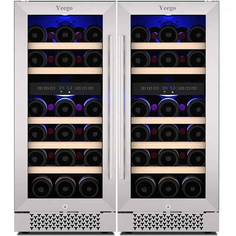 Yeego 29.6'' 56 Bottle Dual Zone Wine Refrigerator | Fridge.com