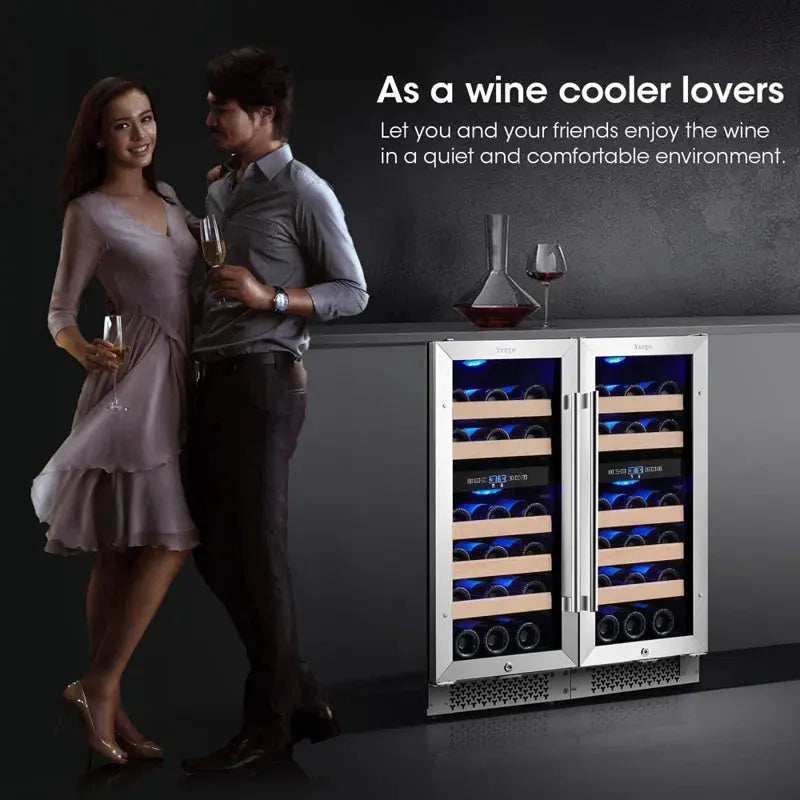 Yeego 29.6'' 56 Bottle Dual Zone Wine Refrigerator | Fridge.com