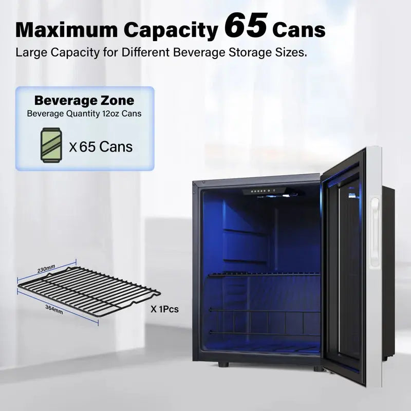 Yeego 65 Cans (12 Oz.) 1.62 Cubic Feet Freestanding Beverage Refrigerator | Fridge.com