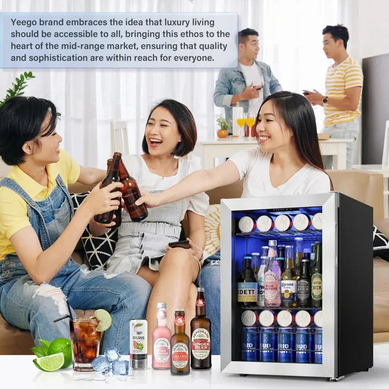 Yeego 80 Cans (12 Oz.) 2.18 Cubic Feet Freestanding Beverage Refrigerator | Fridge.com