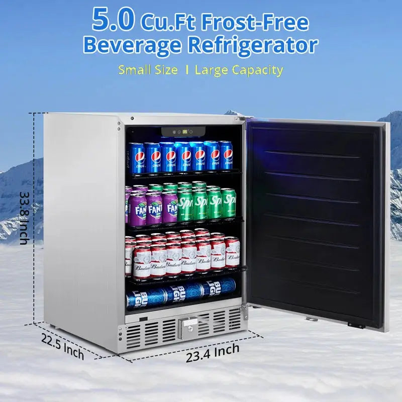 Yesurprise 180 Cans (12 Oz.) Outdoor Rated Freestanding Beverage Refrigerator | Fridge.com