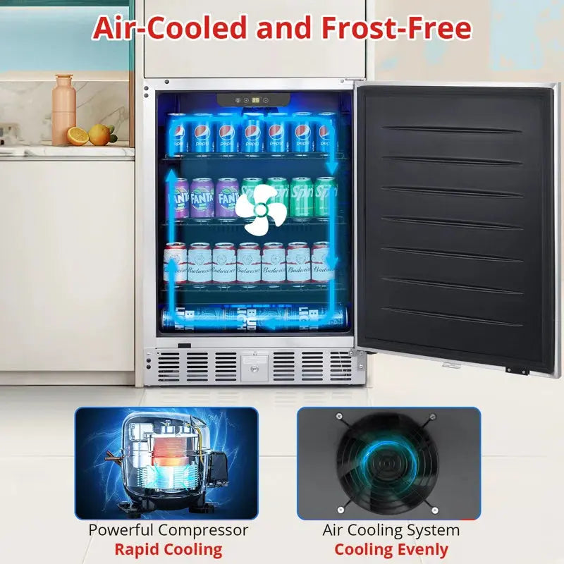 Yesurprise 180 Cans (12 Oz.) Outdoor Rated Freestanding Beverage Refrigerator | Fridge.com