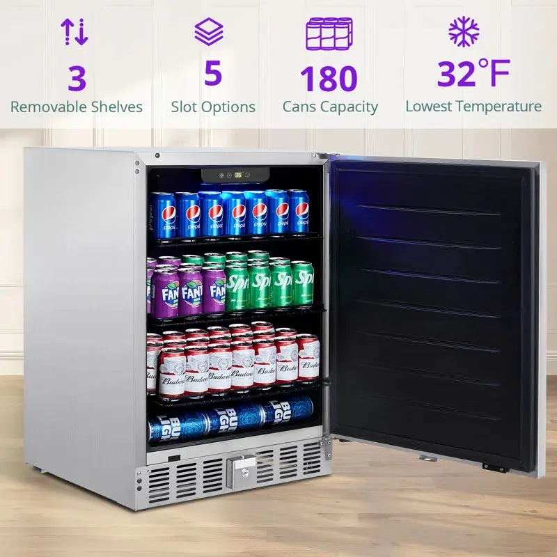 Yesurprise 180 Cans (12 Oz.) Outdoor Rated Freestanding Beverage Refrigerator | Fridge.com