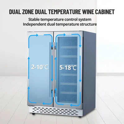 Yesurprise 30.31'' 20 Bottle and 54 Can Dual Zone Wine & Beverage Refrigerator | Fridge.com