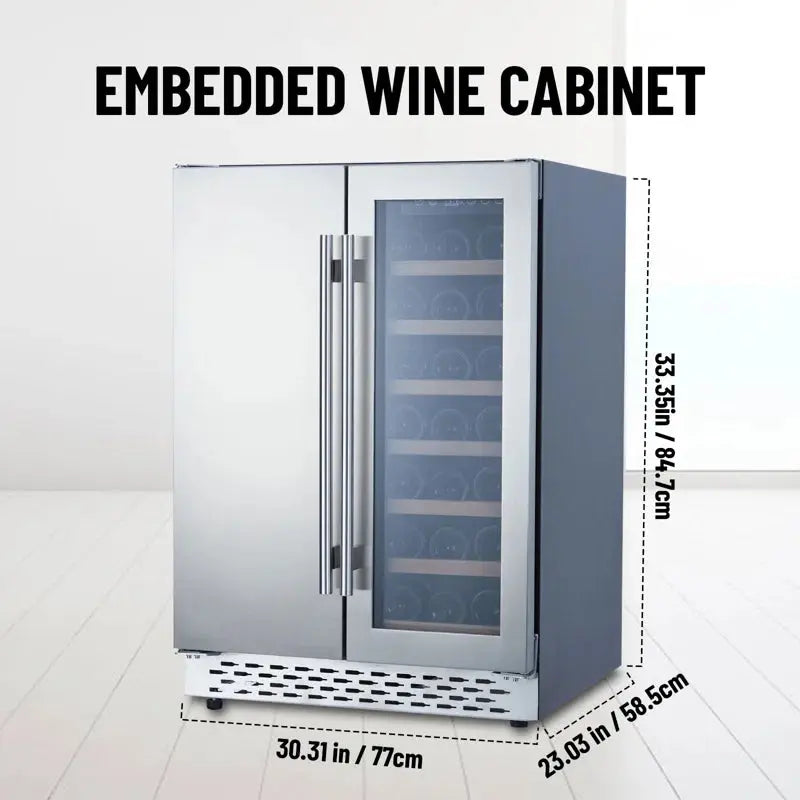 Yesurprise 30.31'' 20 Bottle and 54 Can Dual Zone Wine & Beverage Refrigerator | Fridge.com