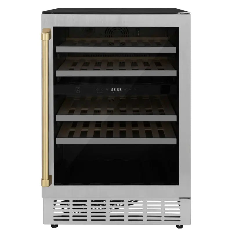 ZLINE 24" Monument Autograph Edition Dual Zone 44-Bottle Wine Cooler in Stainless Steel | Fridge.com