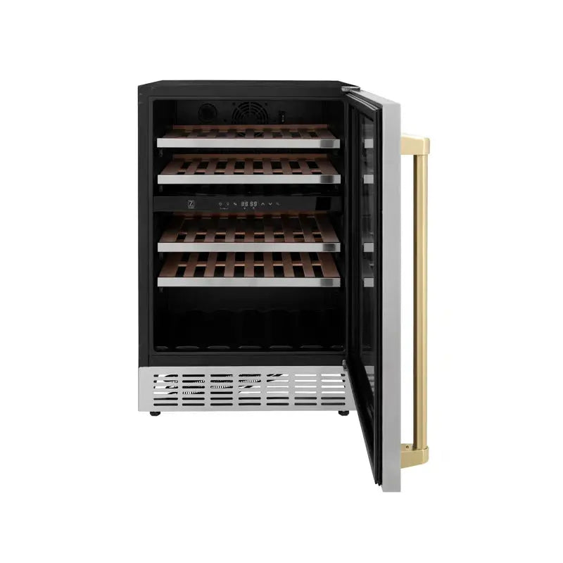 ZLINE 24" Monument Autograph Edition Dual Zone 44-Bottle Wine Cooler in Stainless Steel | Fridge.com