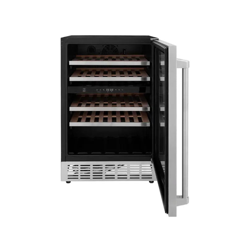 ZLINE 24" Monument Dual Zone 44-Bottle Wine Cooler in Stainless Steel | Fridge.com