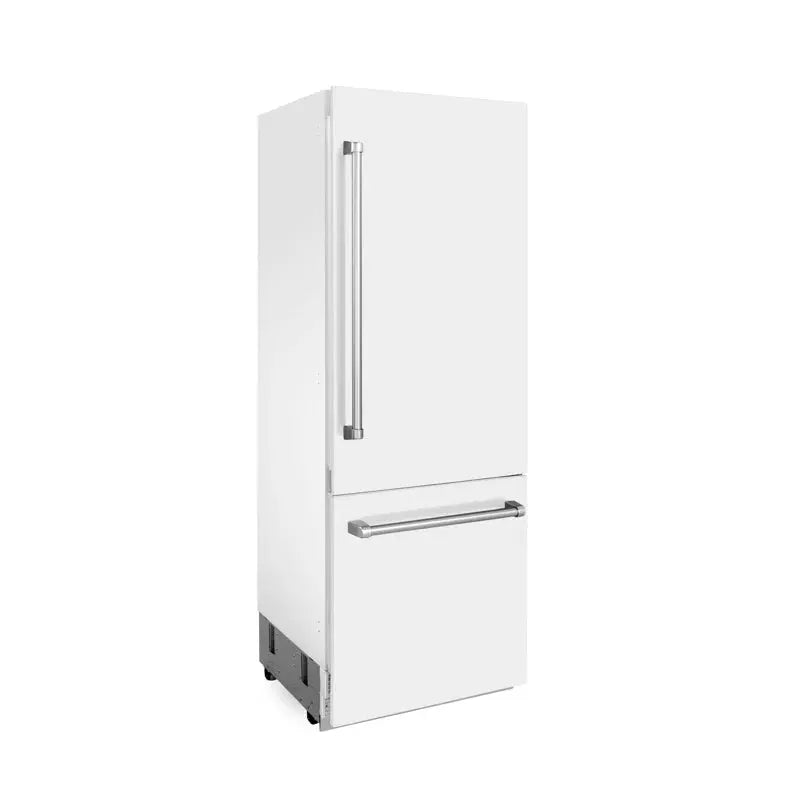 ZLINE 30" Autograph Edition 16.1 Cu. Ft. Built-In Bottom Freezer Refrigerator with Accent Handles | Fridge.com