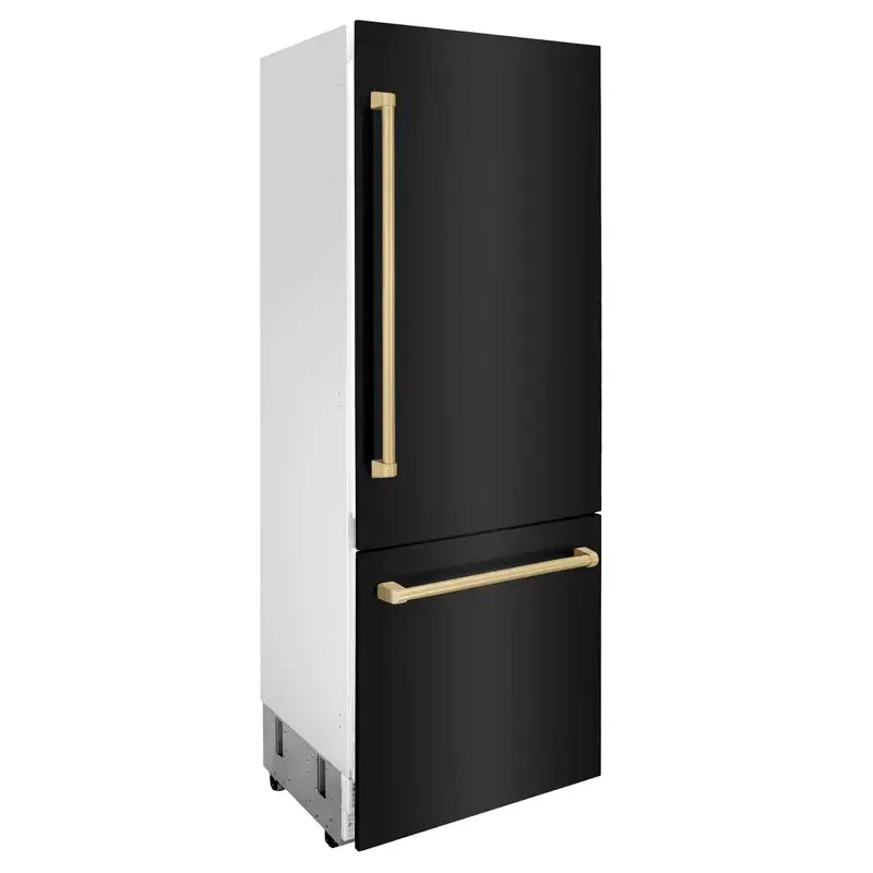 ZLINE 30" Autograph Edition 16.1 Cu. Ft. Built-In Bottom Freezer Refrigerator with Accent Handles | Fridge.com