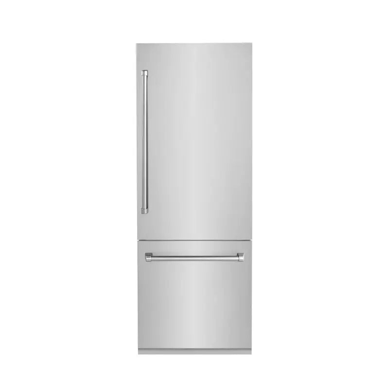 ZLINE 30" Autograph Edition 16.1 Cu. Ft. Built-In Bottom Freezer Refrigerator with Accent Handles | Fridge.com