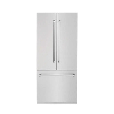 ZLINE 36" 19.6 Cu. Ft. Built-In 3-Door French Door Refrigerator with Internal Water and Ice Dispenser | Fridge.com