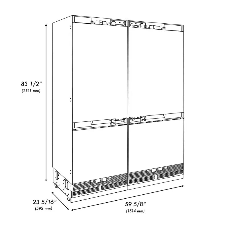 ZLINE 60" 32.2 Cu. Ft. Panel Ready Built-In 4-Door French Door Refrigerator | Fridge.com