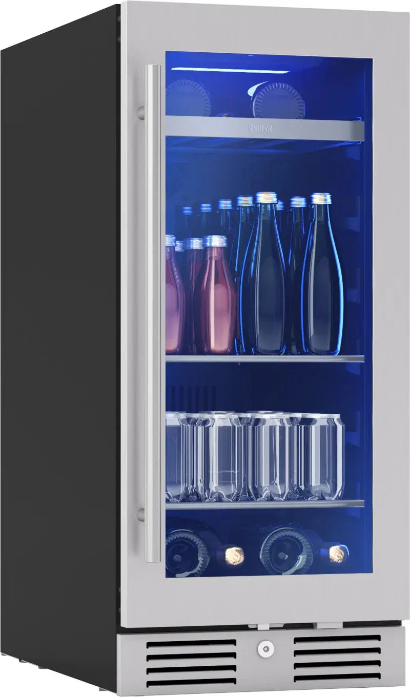 Zephyr Presrv 15" 4-Bottle and 64-Can Single Zone Beverage Cooler | Fridge.com