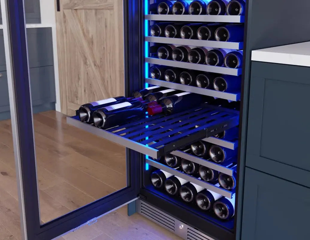 Zephyr Presrv 24 In. 132-Bottle Dual Zone Full Size Wine Cooler | Fridge.com