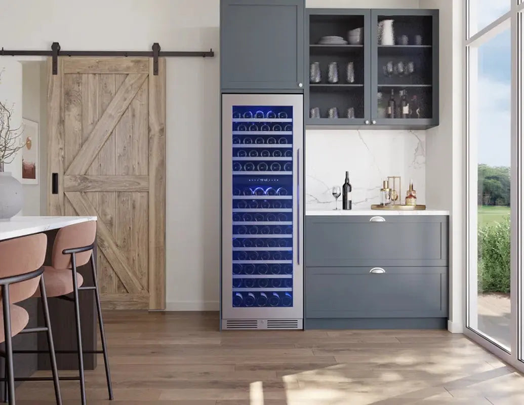 Zephyr Presrv 24 In. 132-Bottle Dual Zone Full Size Wine Cooler | Fridge.com