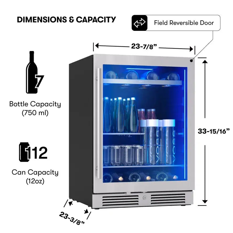 Zephyr Presrv 24" 7-Bottle and 108-Can Single Zone Beverage Cooler | Fridge.com