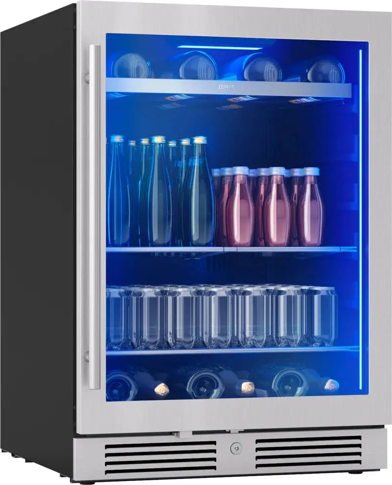 Zephyr Presrv 24" 7-Bottle and 108-Can Single Zone Beverage Cooler | Fridge.com