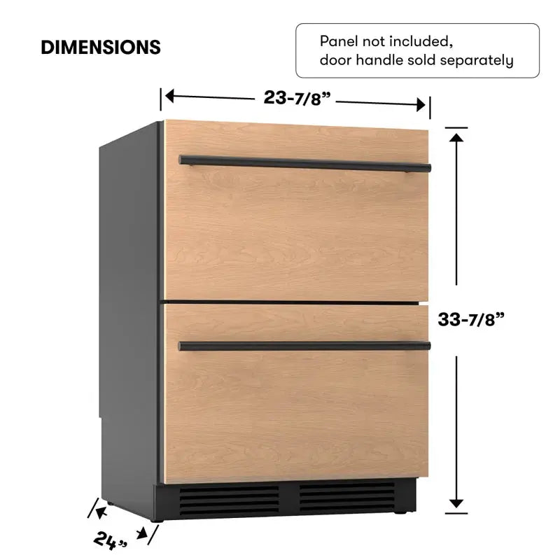 Zephyr Presrv 24" Built-In Dual Zone Panel Ready Refrigerator Drawers | Fridge.com