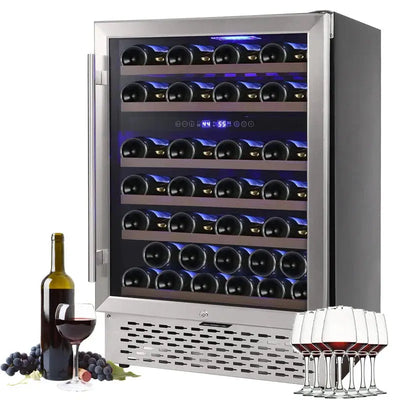 Zstar 23.4'' 51 Bottle Dual Zone Wine Refrigerator | Fridge.com