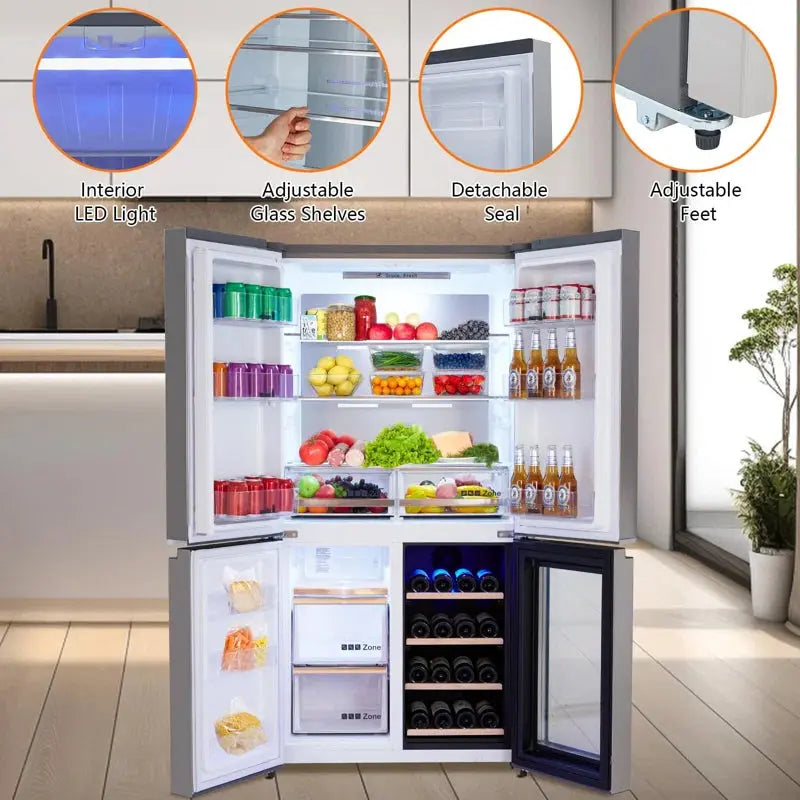 Zstar 36" 21 Cubic Feet French Door Refrigerator | Fridge.com