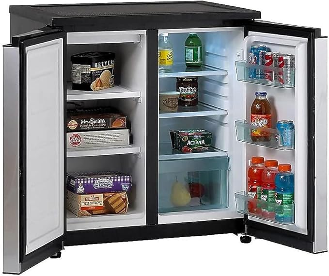 Avanti RMS550PS 5.5 CF Side by Side Refrigerator/Freezer, Black/Stainless Steel | Fridge.com