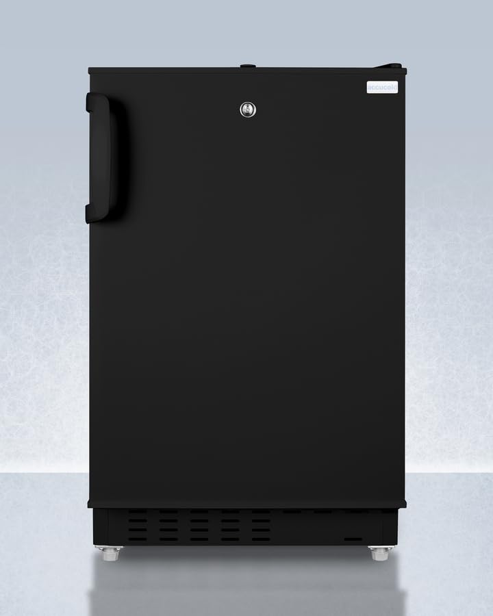 ACCUCOLD 20" Refrigerator - Freezer, Built-in, Undercounter, Breakroom, General Purpose, 2.68 cu.ft. Capacity, ADA Compliant, Black - ADA302BRFZLHD (Left Handed Door Swing) | Fridge.com