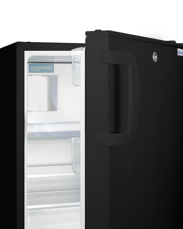 Accucold 20" Refrigerator - Freezer, Built-In, Undercounter, Breakroom, General Purpose, 2.68 cu.ft. Capacity, ADA Compliant, Black - ADA302BRFZLHD (Left Handed Door Swing) - View 4 | Fridge.com