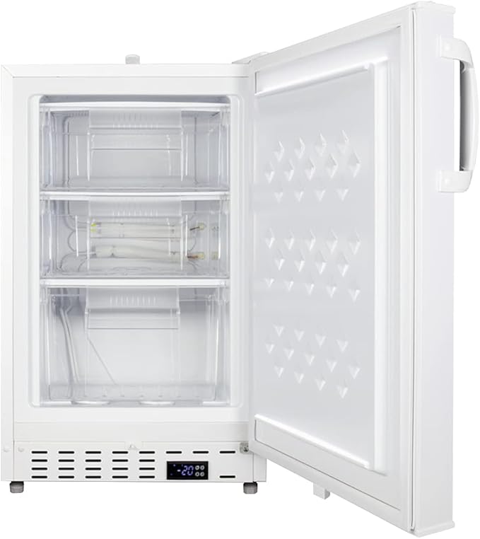 Summit Appliance Ada305af 20 Inch Wide Built-In Vaccine All-Freezer, ADA Compliant, Built-In Capable, Factory-Installed Lock, Adjustable Digital Thermostat, 3 Inch Thick Door, Manual Defrost, White - View 2 | Fridge.com