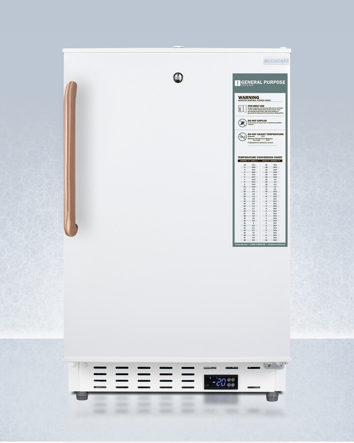 AccuCold 20" Freestanding/Built In Undercounter Compact Upright Freezer ADA305AFTBC | Fridge.com