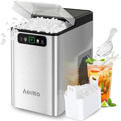 Aeitto Bullet Ice Maker Countertop, Pellet Ice Machine, silver | Fridge.com