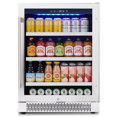 Akicon 24 Inch Beverage Refrigerator, 164 Cans Mini Fridge With Glass Door, Freestanding Or Built-in For Home/bar/office, 5.12 Cu.ft, Black | Fridge.com