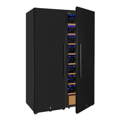 Allavino 370 Bottle Side-by-Side Wine Vault with Solid Black Doors | Fridge.com