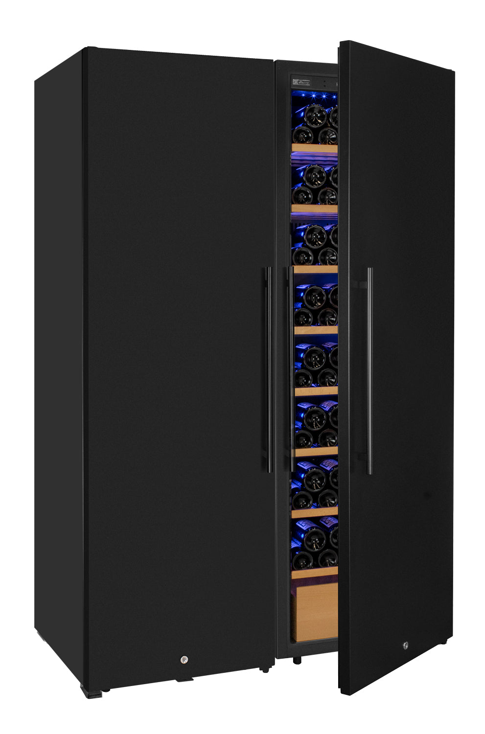 Allavino 370 Bottle Side-By-Side Wine Vault With Solid Black Doors - View 2 | Fridge.com