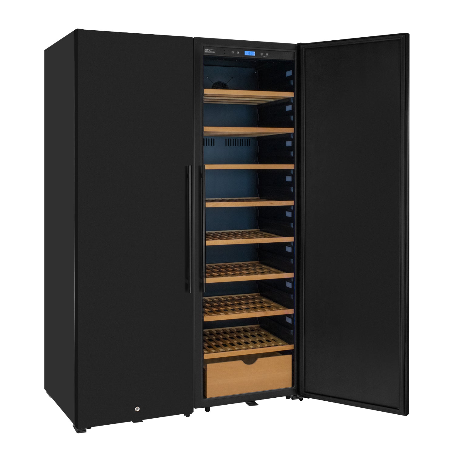 Allavino 370 Bottle Side-By-Side Wine Vault With Solid Black Doors - View 3 | Fridge.com