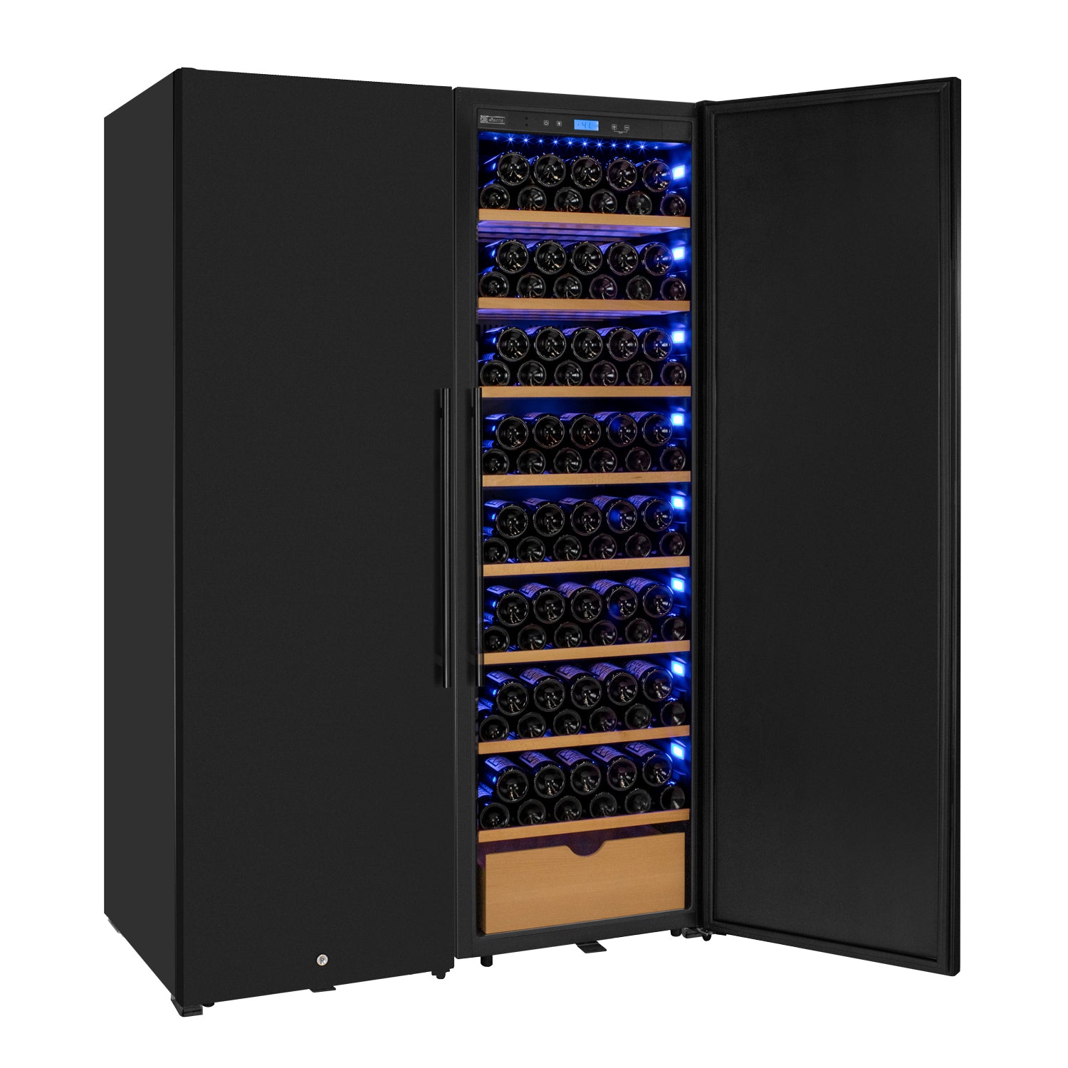 Allavino 370 Bottle Side-By-Side Wine Vault With Solid Black Doors - View 4 | Fridge.com