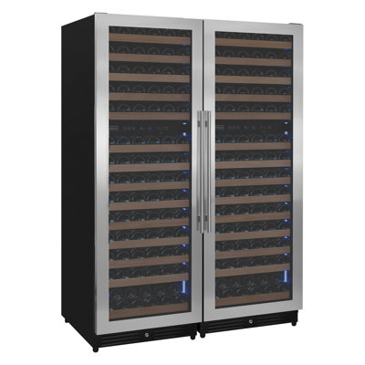 Allavino Reserva Series 308 Bottle 71" Tall Four Zone Stainless Steel Side-by-Side Wine Refrigerator | Fridge.com