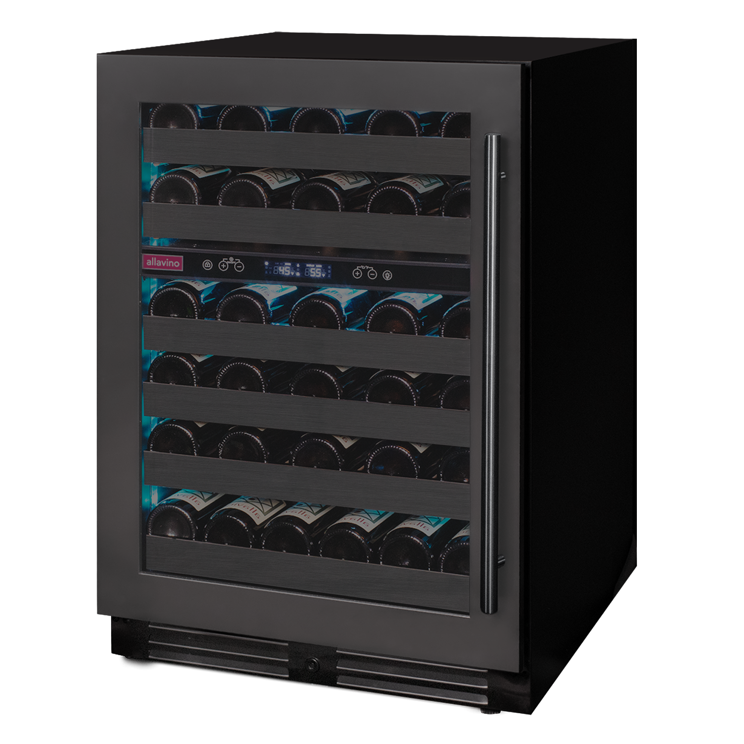 Allavino Reserva Series 50 Bottle Dual Zone Undercounter Wine Cooler Refrigerator With Black Stainless Steel Door - View 2 | Fridge.com