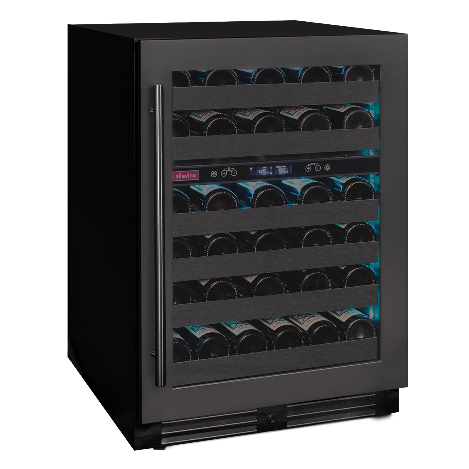 Allavino Reserva Series 50 Bottle Dual Zone Undercounter Wine Cooler Refrigerator with Black Stainless Steel Door - Right Hinge | Fridge.com