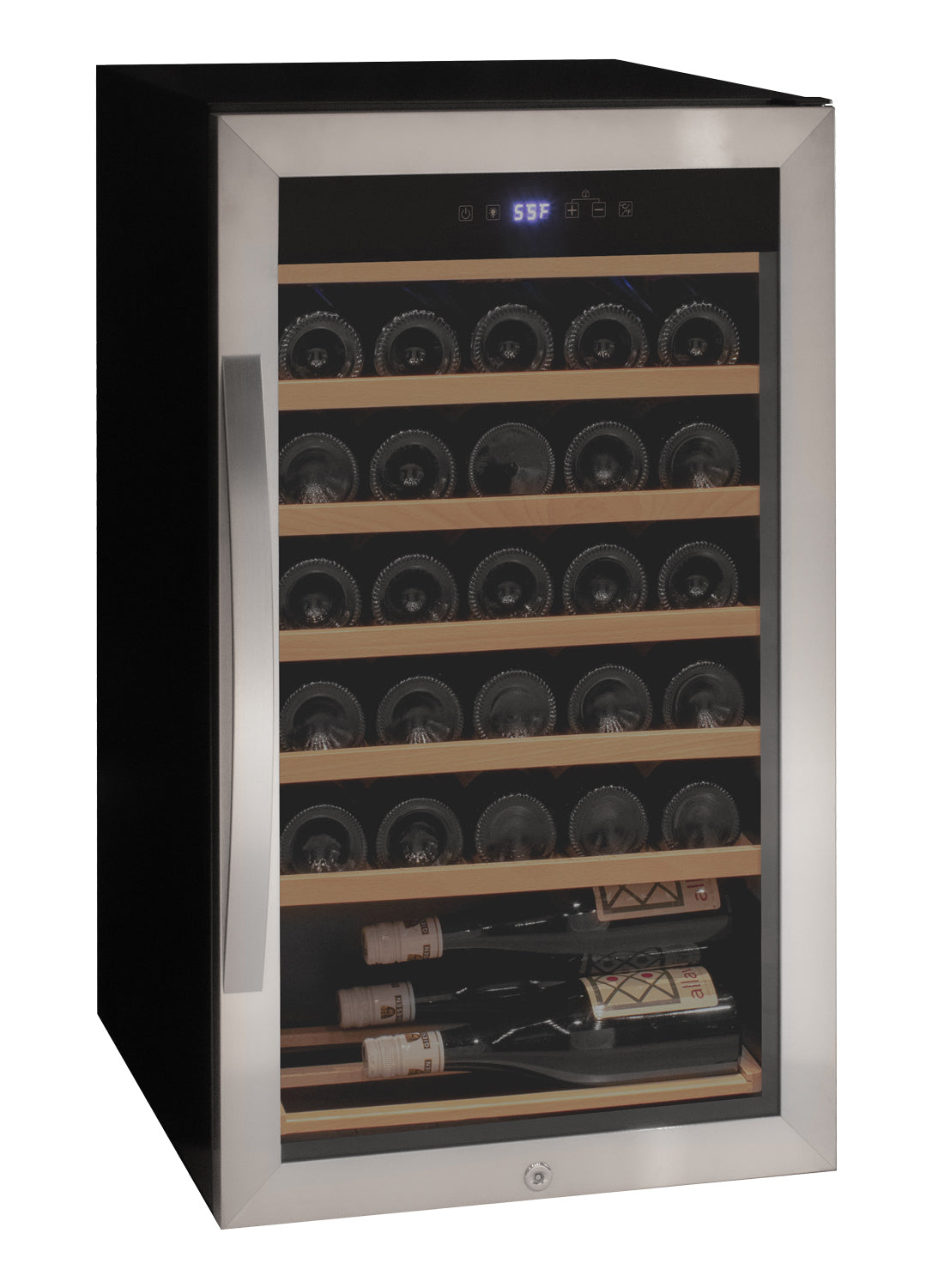 Allavino Cascina Series 33 Bottle Single Zone Freestanding Wine Refrigerator Cooler With Stainless Steel Door - View 2 | Fridge.com