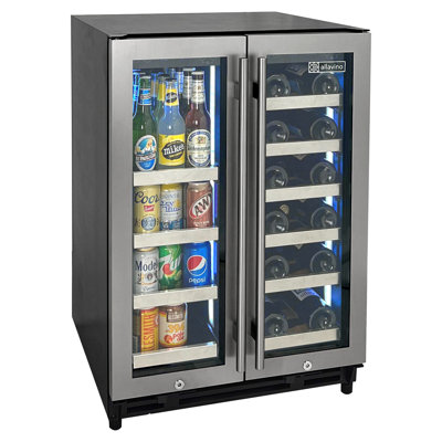 Allavino Reserva Series 24" Wide Two Door Stainless Steel Wine Refrigerator/Beverage Center | Fridge.com