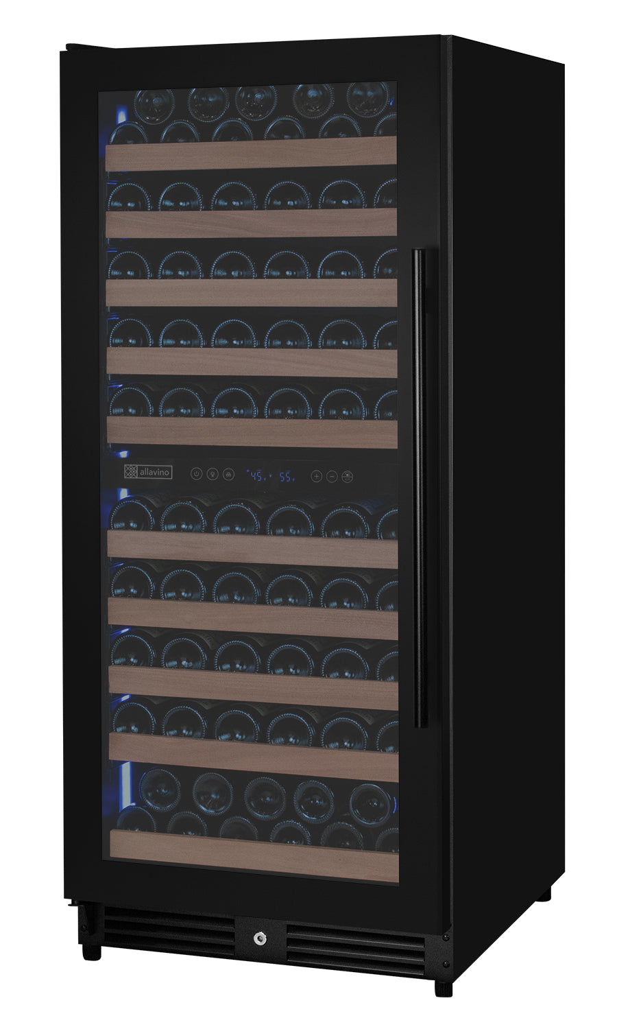 Allavino Reserva Series 119 Bottle 55" Semi Tall Dual Zone Left Hinge Black Metal Wine Refrigerator - View 2 | Fridge.com