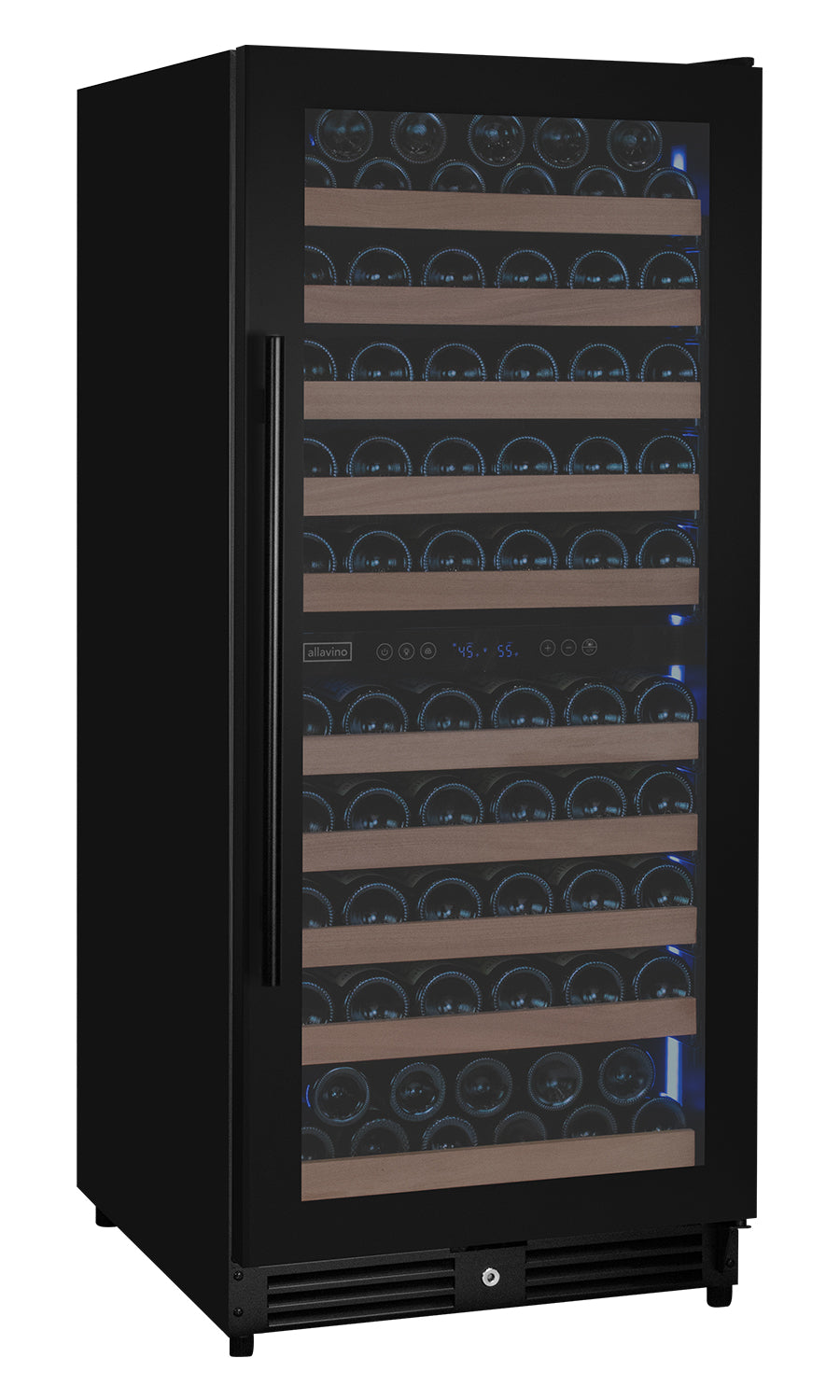 Allavino Reserva Series 119 Bottle 55" Semi Tall Dual Zone Right Hinge Black Metal Wine Refrigerator - View 2 | Fridge.com